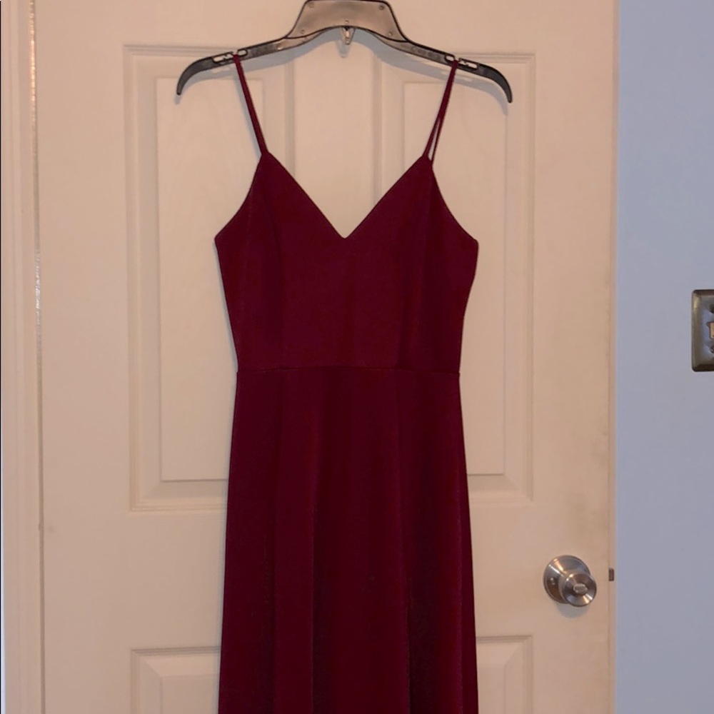 Wine Red Formal Maxi Dress
